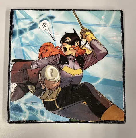batgirl picture on a coaster