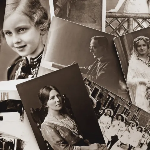 Photos showing family portraits