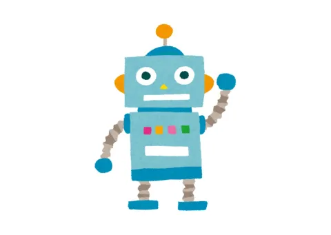 blue robot toy waving