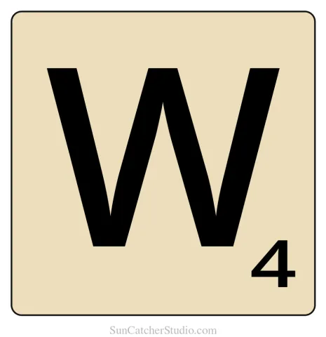 W Scrabble tile