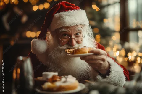 Santa eating