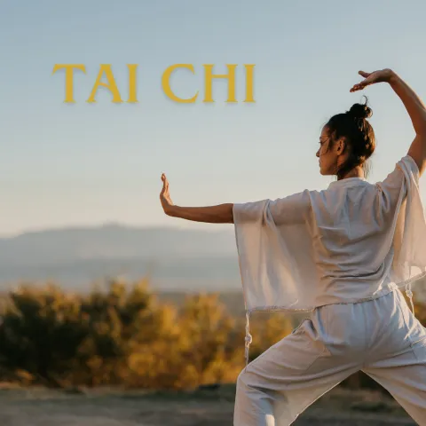 Woman doing tai chi moves