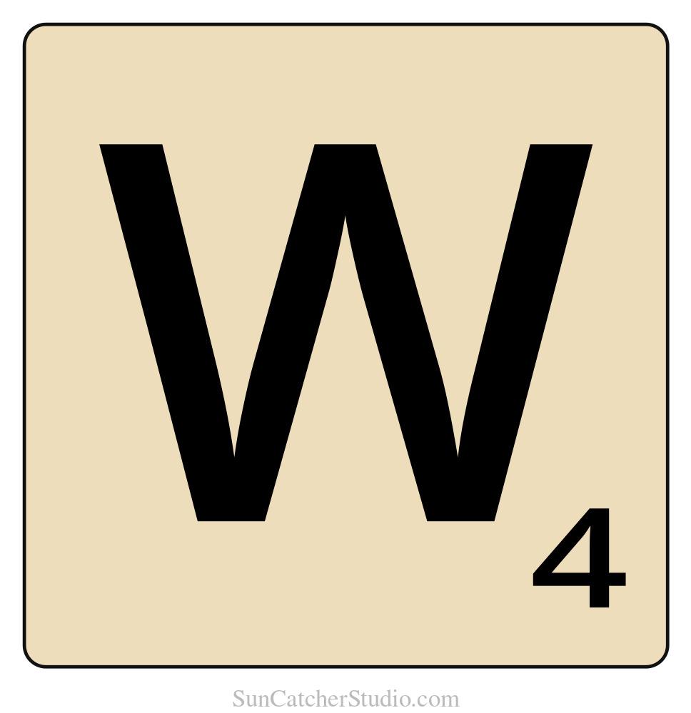 W Scrabble tile