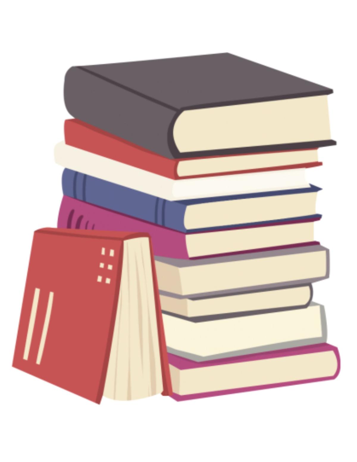 Stack of hardcover books