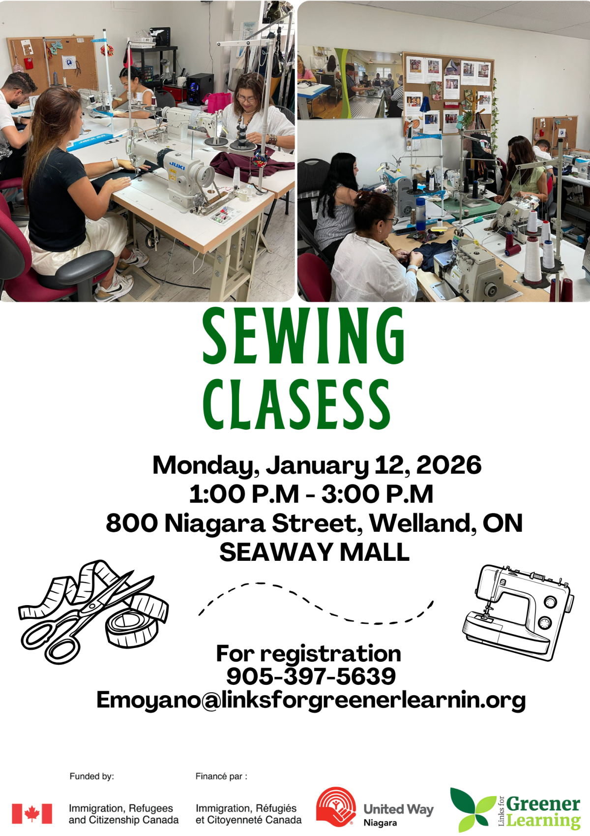 Poster for Sewing classes